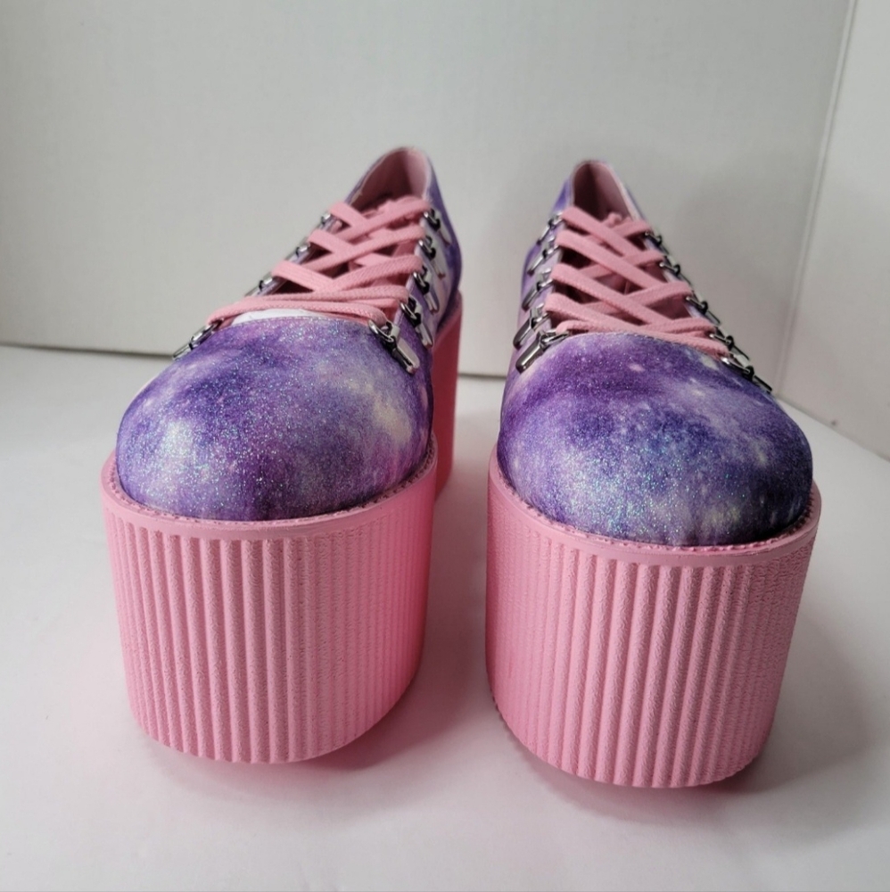 Y.R.U. Pink Galaxy Kaos Ballerina Platforms - Picture 3 of 12